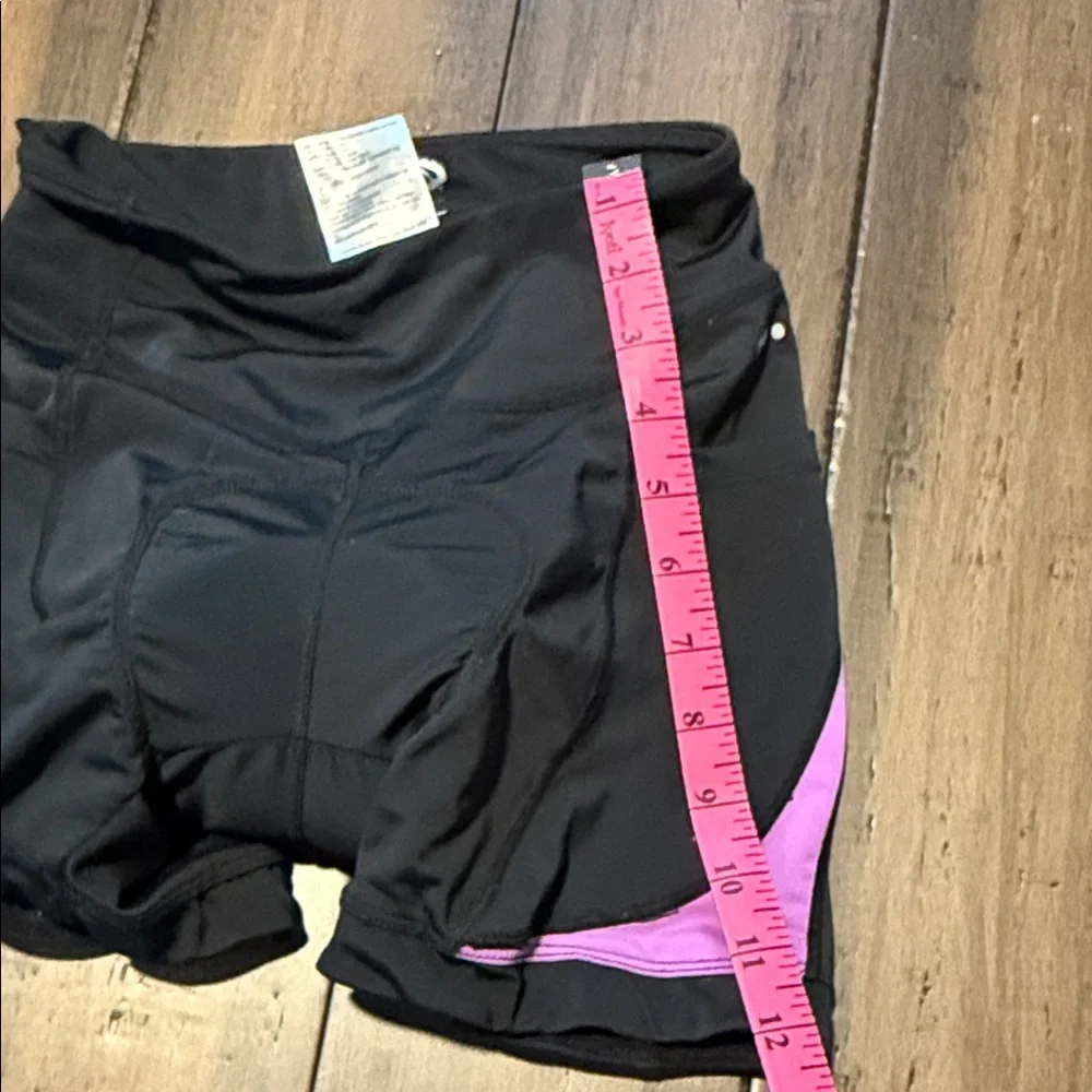 BALEAF Black Women's Bike Shorts with Purple-Pink Side Panels - Picture 10 of 11